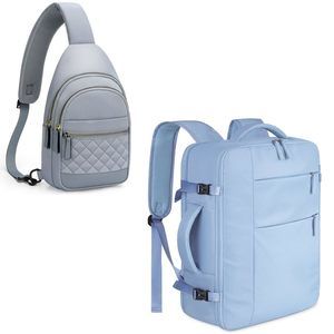 Travel Backpack + Crossbody Bags for Women(Blue)😎